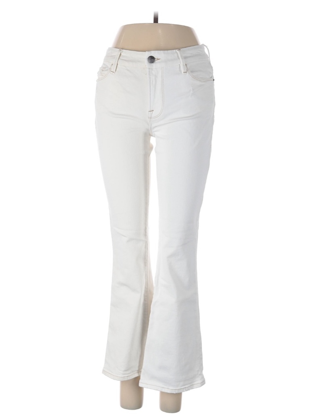 Frame Denim White cropped ankle Flare Jeans